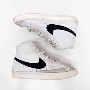 Nike Women’s Mid Blazer 77 White and Black High-Top Sneakers Size 9